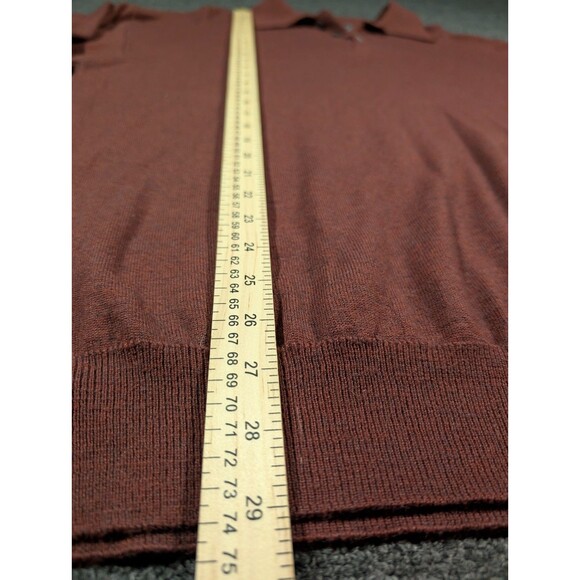 Giglio Rosso Men's XL Rust Red Knit Long Sleeve Polo Sweater - Picture 5 of 7